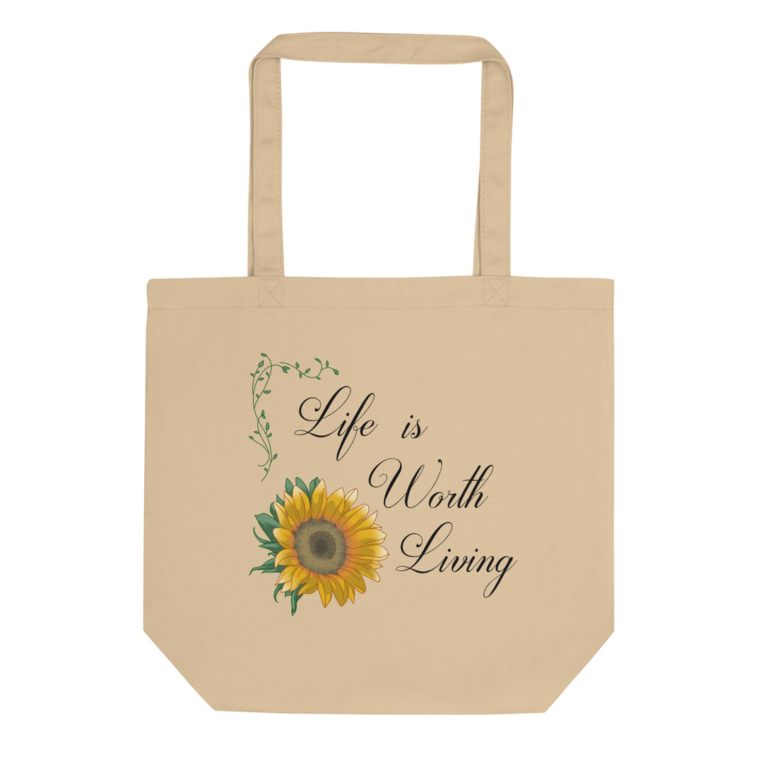 ORGANIC COTTON TOTE BAG (Life is worth living)