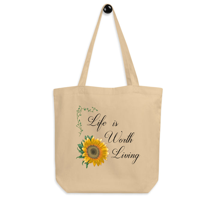 ORGANIC COTTON TOTE BAG (Life is worth living)